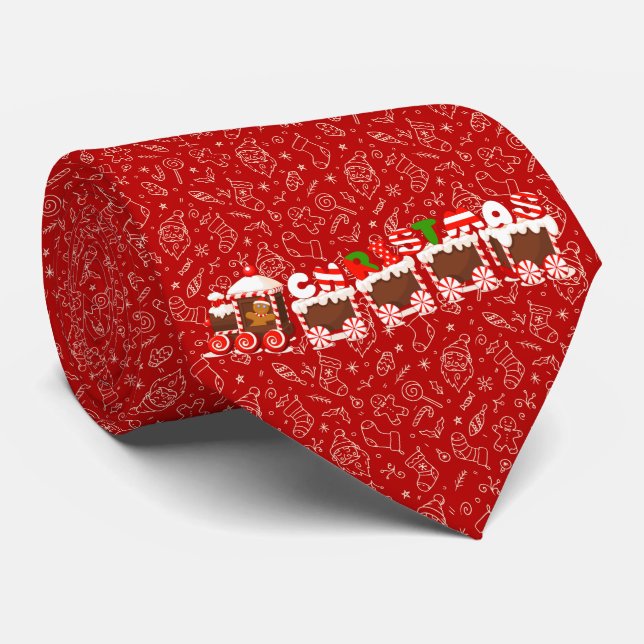 Dale Christmas Collection Christmas Train Neck Tie (Rolled)