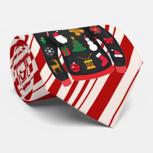 Dale Christmas Collection Red and White Sweater Neck Tie
