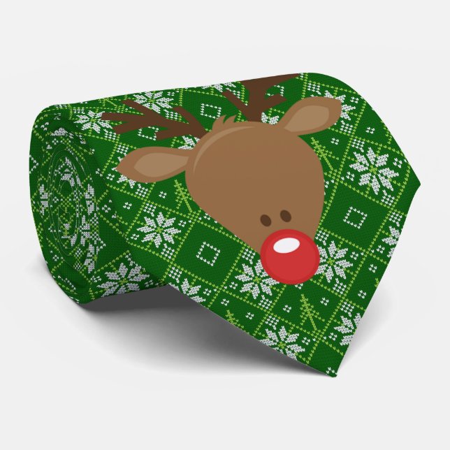 Dale Christmas Collection Rudolph Christmas Neck Tie (Rolled)