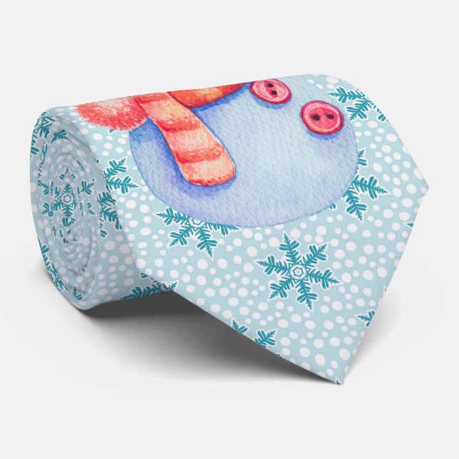 Dale Christmas Collection Snowman Christmas Neck Tie (Rolled)