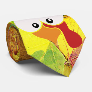 Dale Colorful Turkey Face Thanksgiving Neck Tie