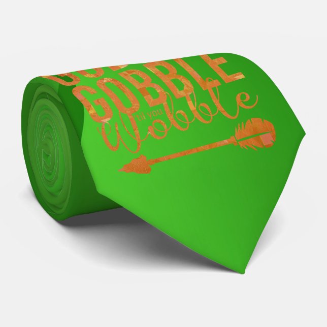 Dale Gobble Gobble Til You Wobble Thanksgiving Neck Tie (Rolled)