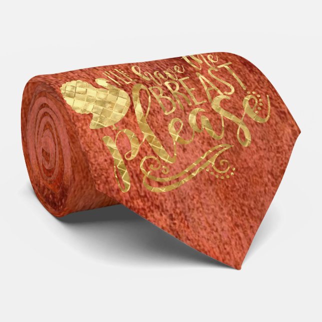 Dale Gold Turkey Thanksgiving Burgundy Neck Tie (Rolled)