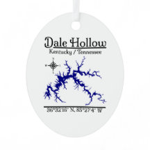 Dale Hollow Lake Kentucky Tennessee Map Metal Oval
