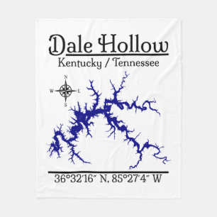 Dale Hollow Lake Kentucky Tennessee Nautical Map F Fleece Blanket