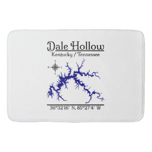 Dale Hollow Lake Kentucky Tennessee Nautical Map L Bath Mat