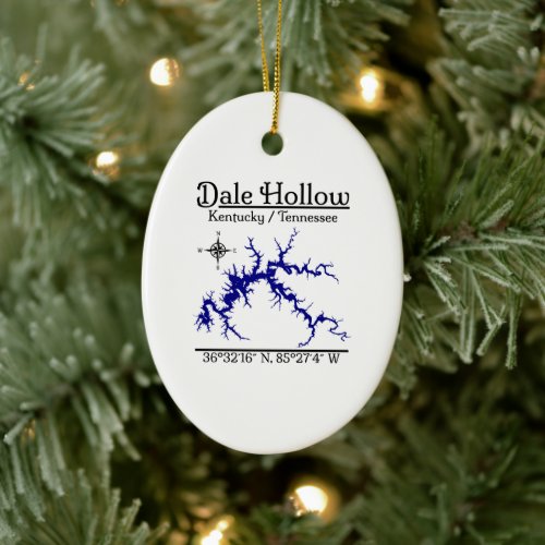 Dale Hollow Lake Kentucky Tennessee Oval Ornament