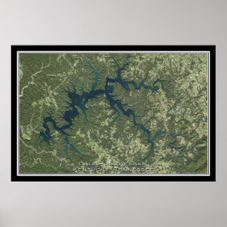 Dale Hollow Lake Kentucky - Tennessee Satellite Poster