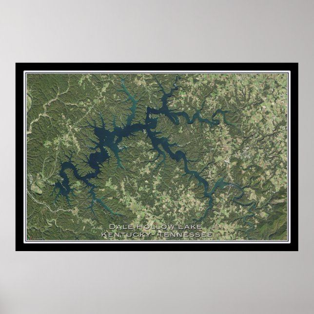Dale Hollow Lake Kentucky - Tennessee Satellite Poster (Front)