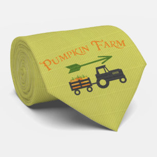 Dale Pumpkin Farm Fall on a tan Neck Tie