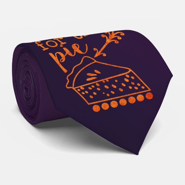 Dale Thanksgiving Pie Purple Neck Tie (Rolled)
