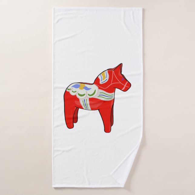 Dalecarlian horse bath towel (Bath Towel)