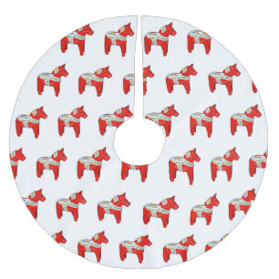 Dalecarlian horse brushed polyester tree skirt