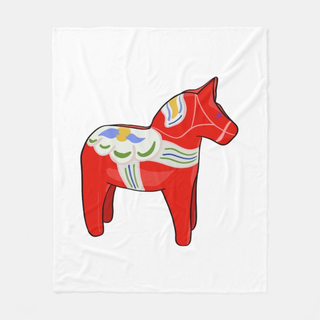 Dalecarlian horse fleece blanket (Front)