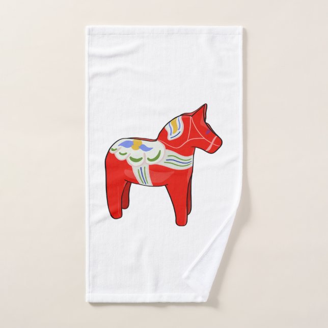 Dalecarlian horse hand towel  (Hand Towel)