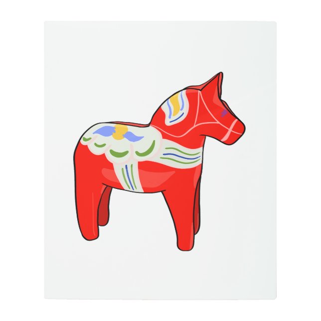Dalecarlian horse metal print (Front)