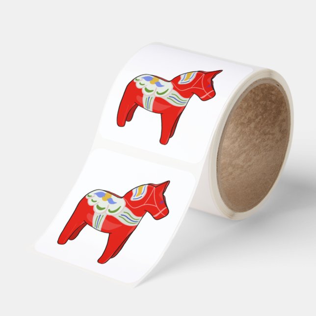 Dalecarlian horse square sticker (Roll)