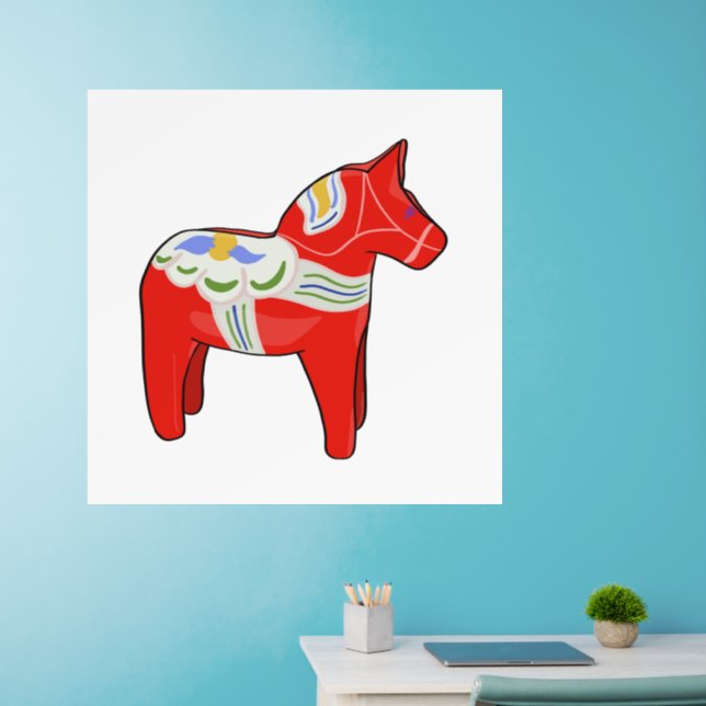 Dalecarlian horse wall decal  (Home Office)