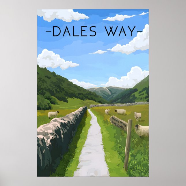 Dales Way Walking Trail Travel Poster (Front)