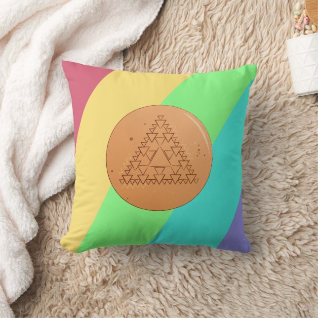 Dalgona Candy Triangle Square Pillow (Blanket)