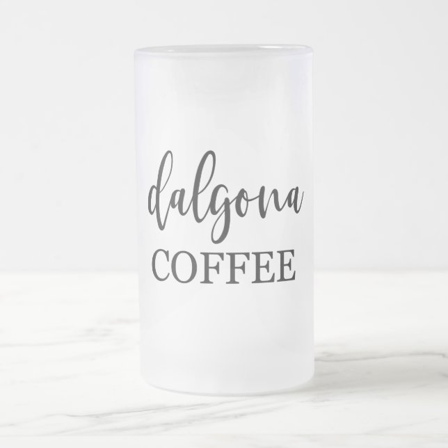 Dalgona TikTok Whipped Coffee Frosted Glass Beer Mug (Center)