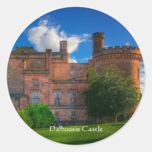 Dalhousie Castle Midlothian Scotland Classic Round Sticker