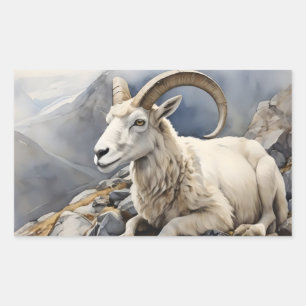 Dali sheep on mountain top rectangular sticker