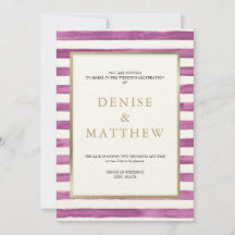 Dalia Purple Watercolor Stripes & Gold Lettering