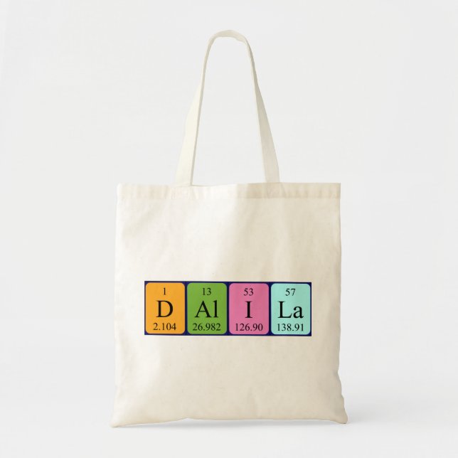Dalila periodic table name tote bag (Front)