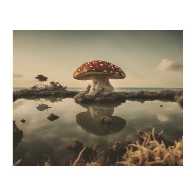 Dali's Mushroom Island Wood Wall Art (Front)