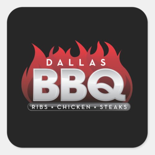 Dallas BBQ Square Stickers