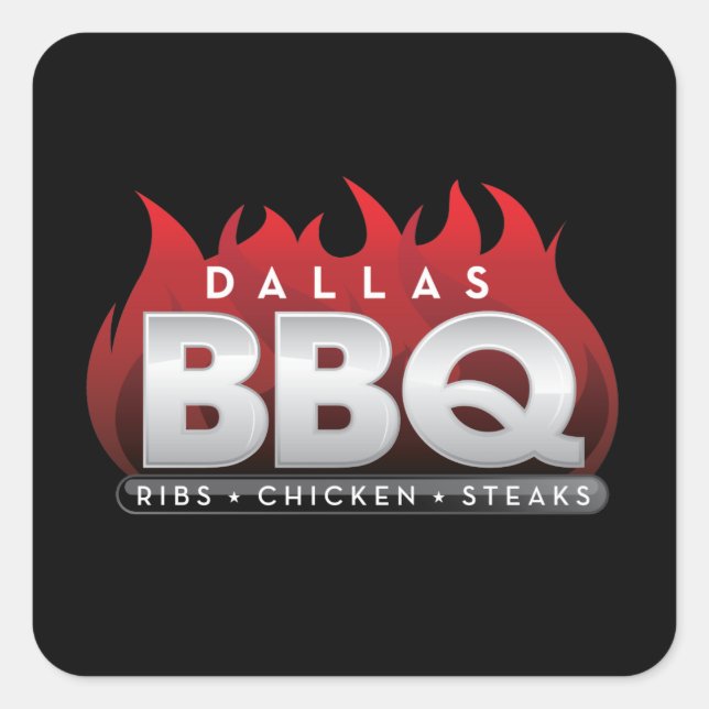 Dallas BBQ Square Stickers (Front)