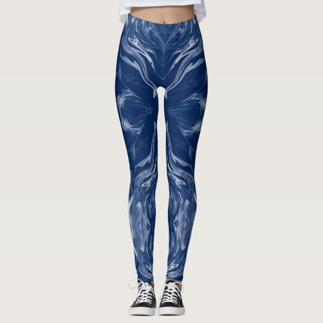 Dallas Blue and Silver Leggings (Front)