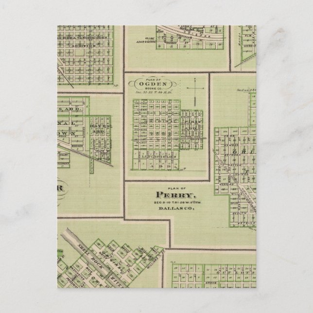 Dallas Center, Casey, DeSoto, Dexter Postcard (Front)