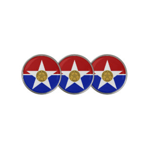 Dallas city flag golf ball marker