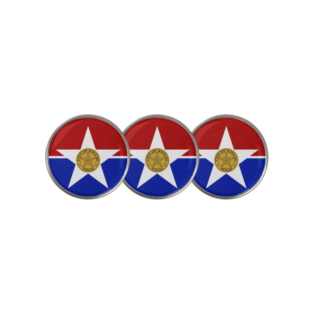 Dallas city flag golf ball marker (3 Up)