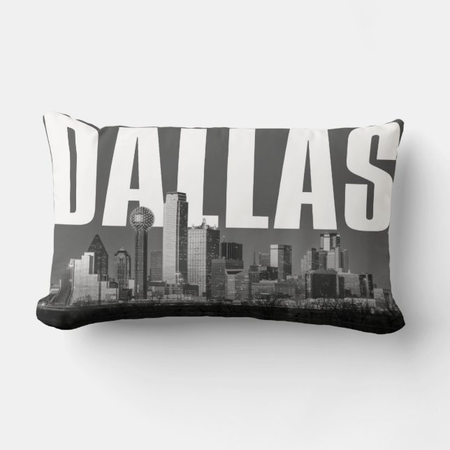 Dallas Cityscape Lumbar Pillow (Front)