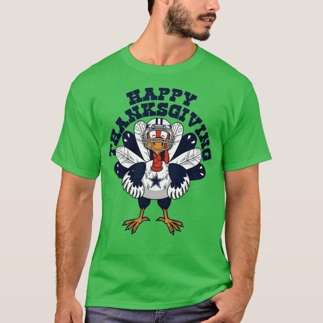 Dallas Cowboys Turkey Happy Thanksgiving Phone Cas T-Shirt (Front)