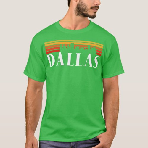 Dallas Dallas Vintage 70s Skyline American City So T_Shirt