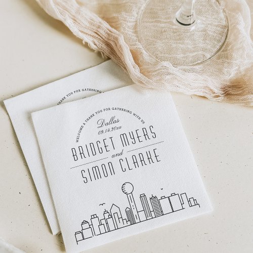 Dallas Deco Skyline | Wedding Event Napkins