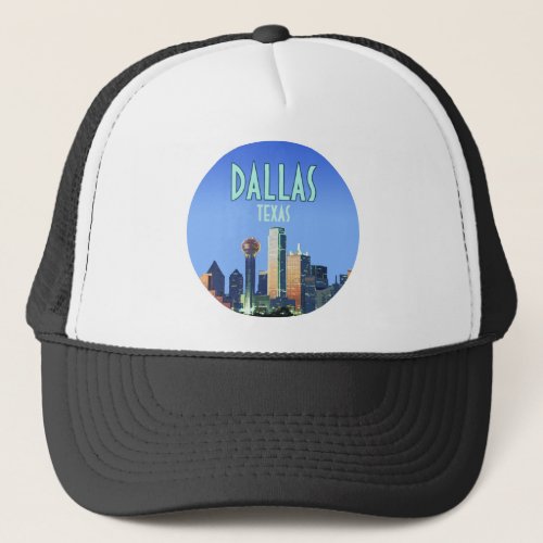 Dallas Downtown Texas Vintage Trucker Hat