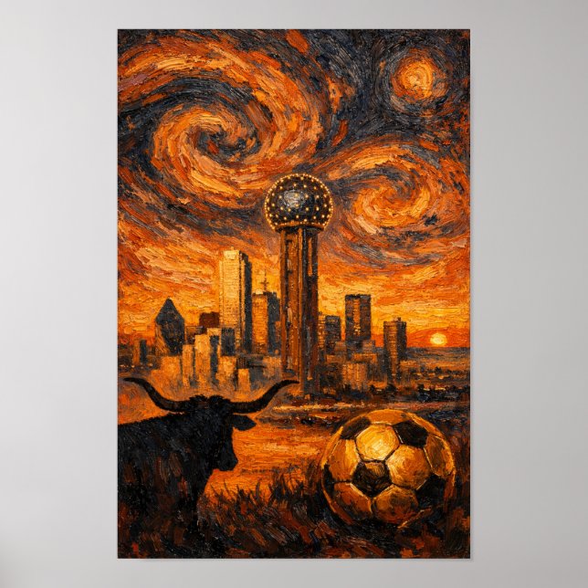 Dallas Ember Sky World Cup 2026 Expressionist Art Poster (Front)