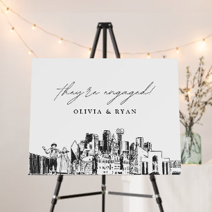 Dallas Engagement Party Welcome Sign 28x22 Board