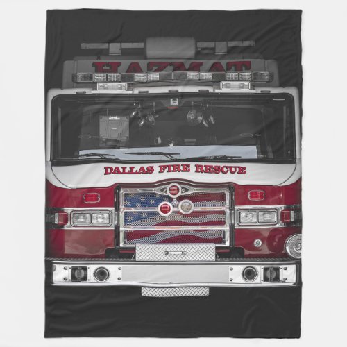 Dallas Fire Truck Fleece Blanket