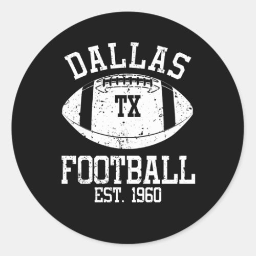Dallas Football Fan Gift Present Idea Classic Round Sticker