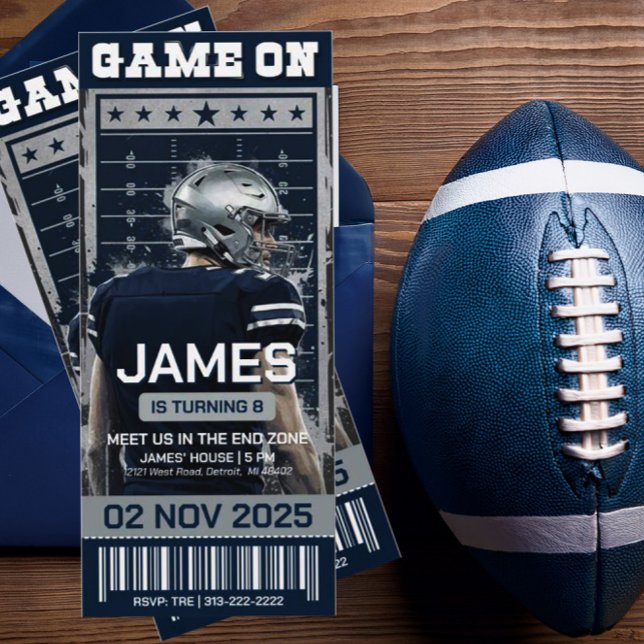 Dallas Football Ticket Birthday Invitation (Creator Uploaded)