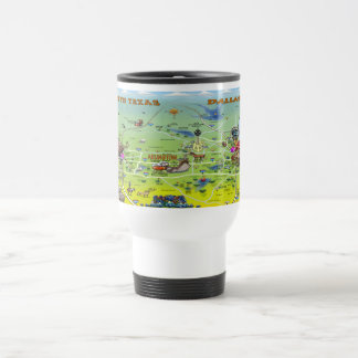 Dallas Fort Worth Cartoon Map Travel Mug