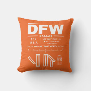 Dallas Fort Worth International Airport DFW Throw Pillow
