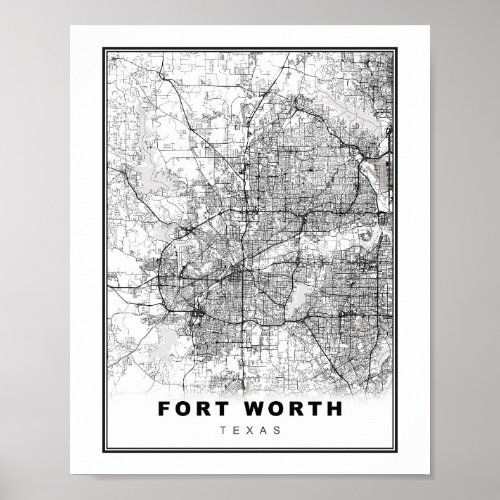 Dallas_Fort Worth Map Poster