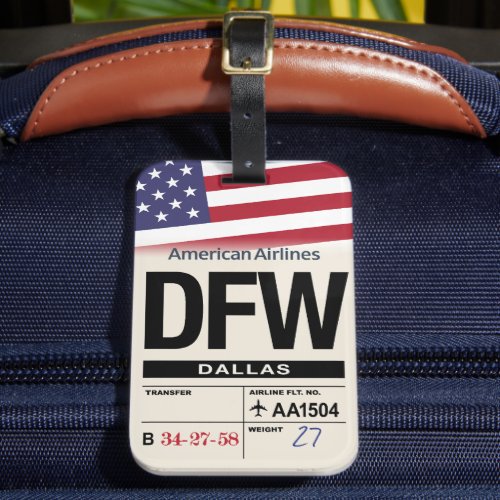 DallasFt Worth DFW Texas Airline Luggage Tag